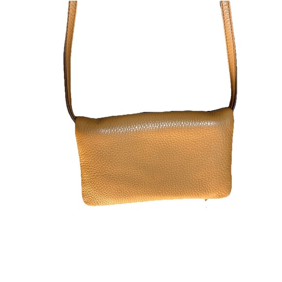 Tory Burch Robinson Small Foldover Brown Pebbled Leather Crossbody Bag Clutch - Picture 2 of 13